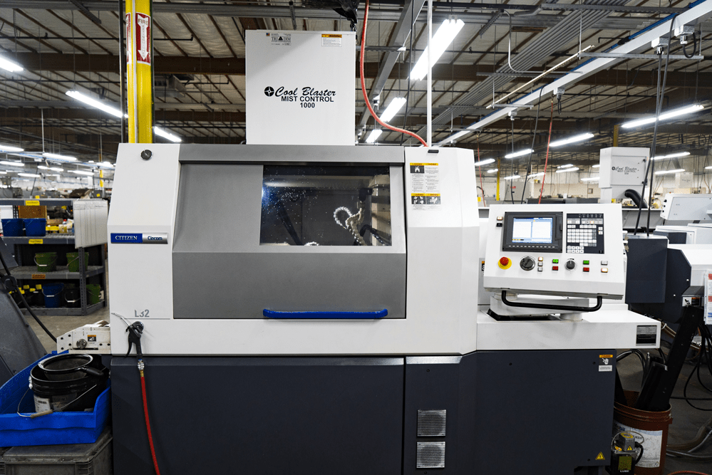 Picture of one of our Citizen L32 CNC Swiss machine